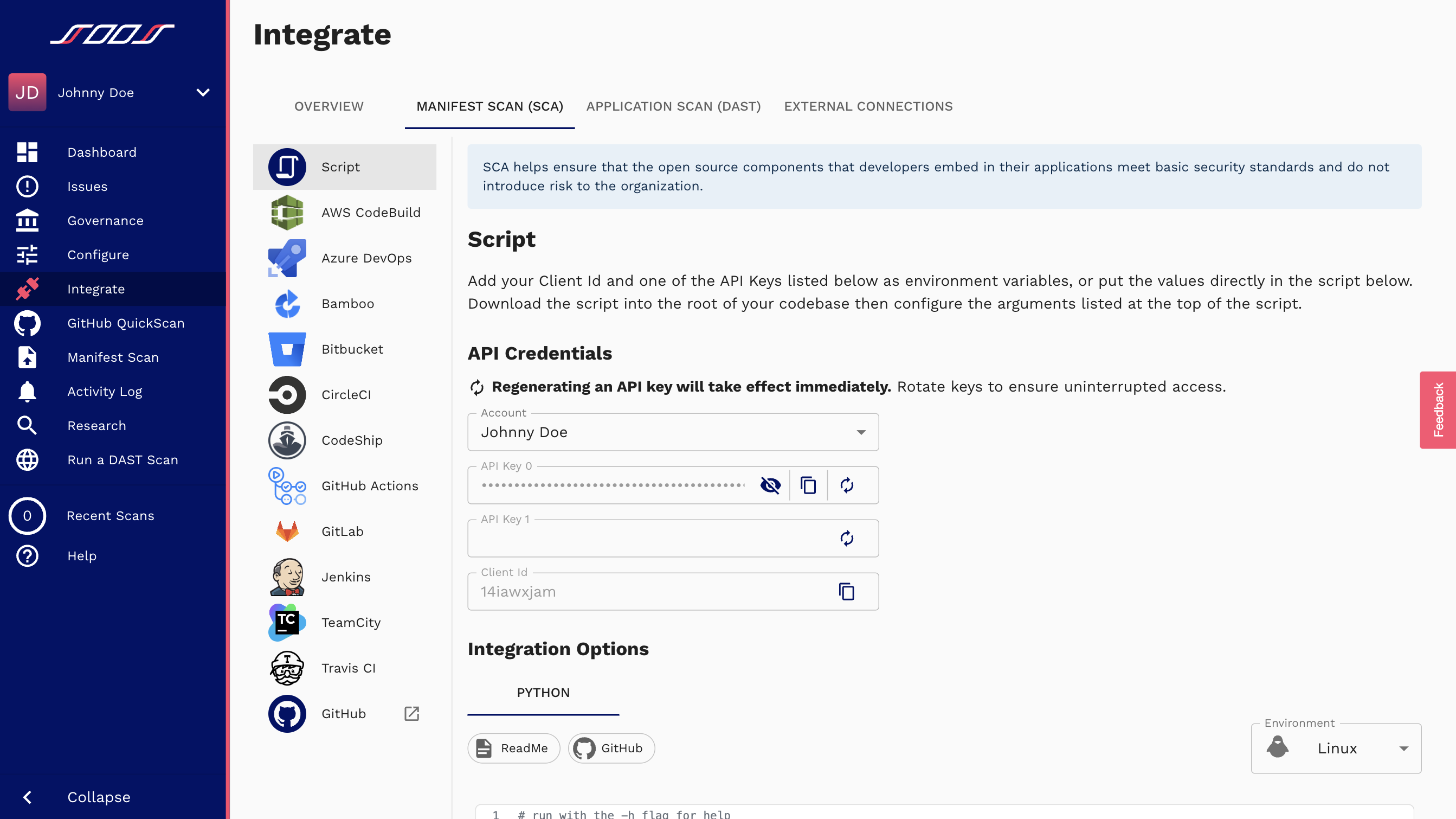 SCA and DAST CI/CD Integration and Issue Management Integration