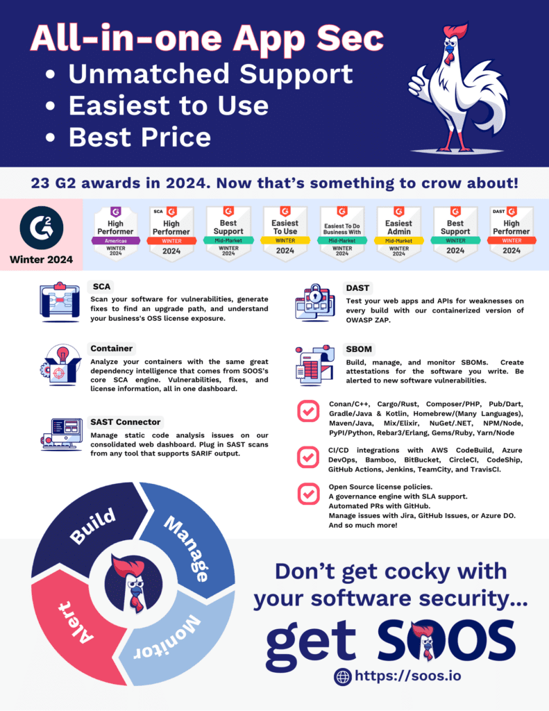 An image of SOOS's booth takeaway sheet.